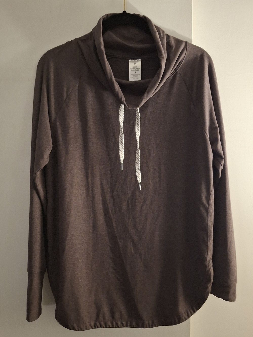 Members Mark Women's Brown Cowl Neck Pullover Sweater with Drawstring